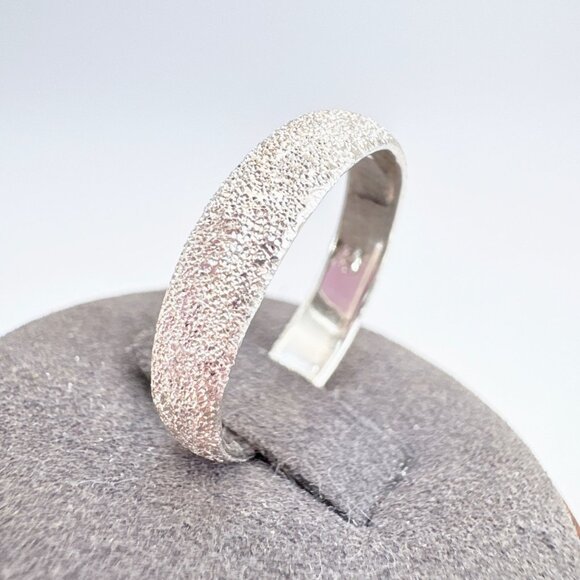 VTG Solid Sterling SIlver 925 Rough Texture Wedding Band Ring Size 10 - Picture 3 of 8